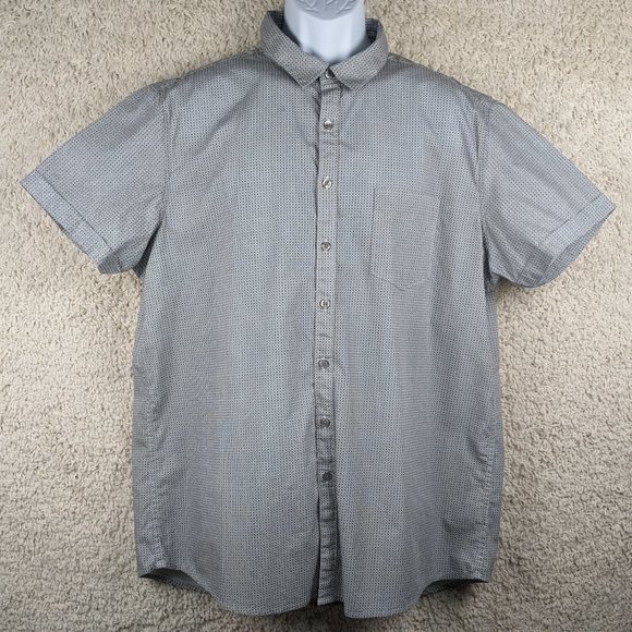 Marc Anthony* Men's Short Sleeve Button Down Curved Hem Pocket‎ Shirt~ Size XXL - Picture 1 of 12